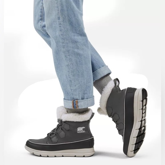 SOREL Explorer Carnival Boot with Faux Fur Collar ✨ Quarry Size 9 | waterproof - Picture 3 of 13